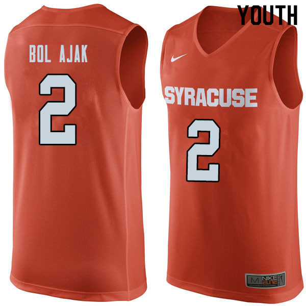 Youth #2 John Bol Ajak Syracuse Orange College Basketball Jerseys Sale-Orange